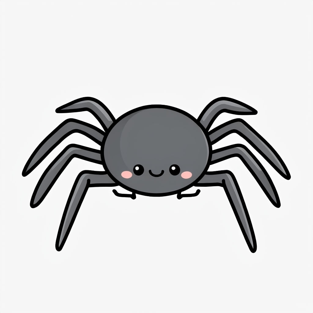 Cute Cartoon Spider Illustration with Cheerful Expression Sticker
