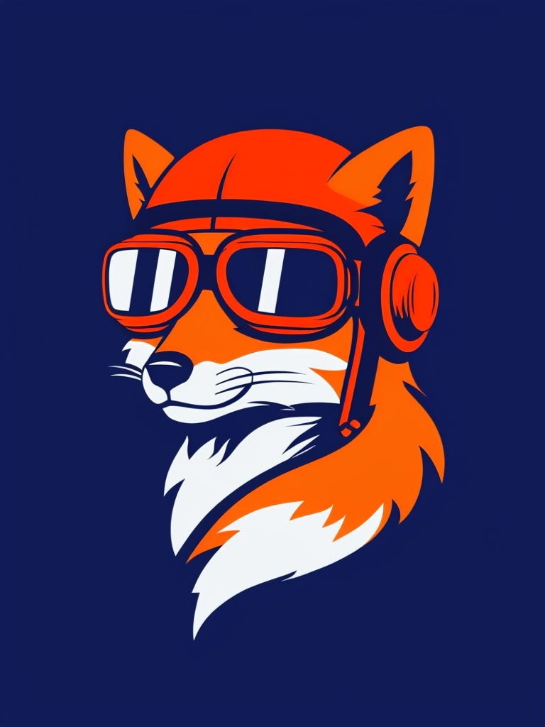 Adventurous Fox in Aviator Helmet Graphic T-Shirt