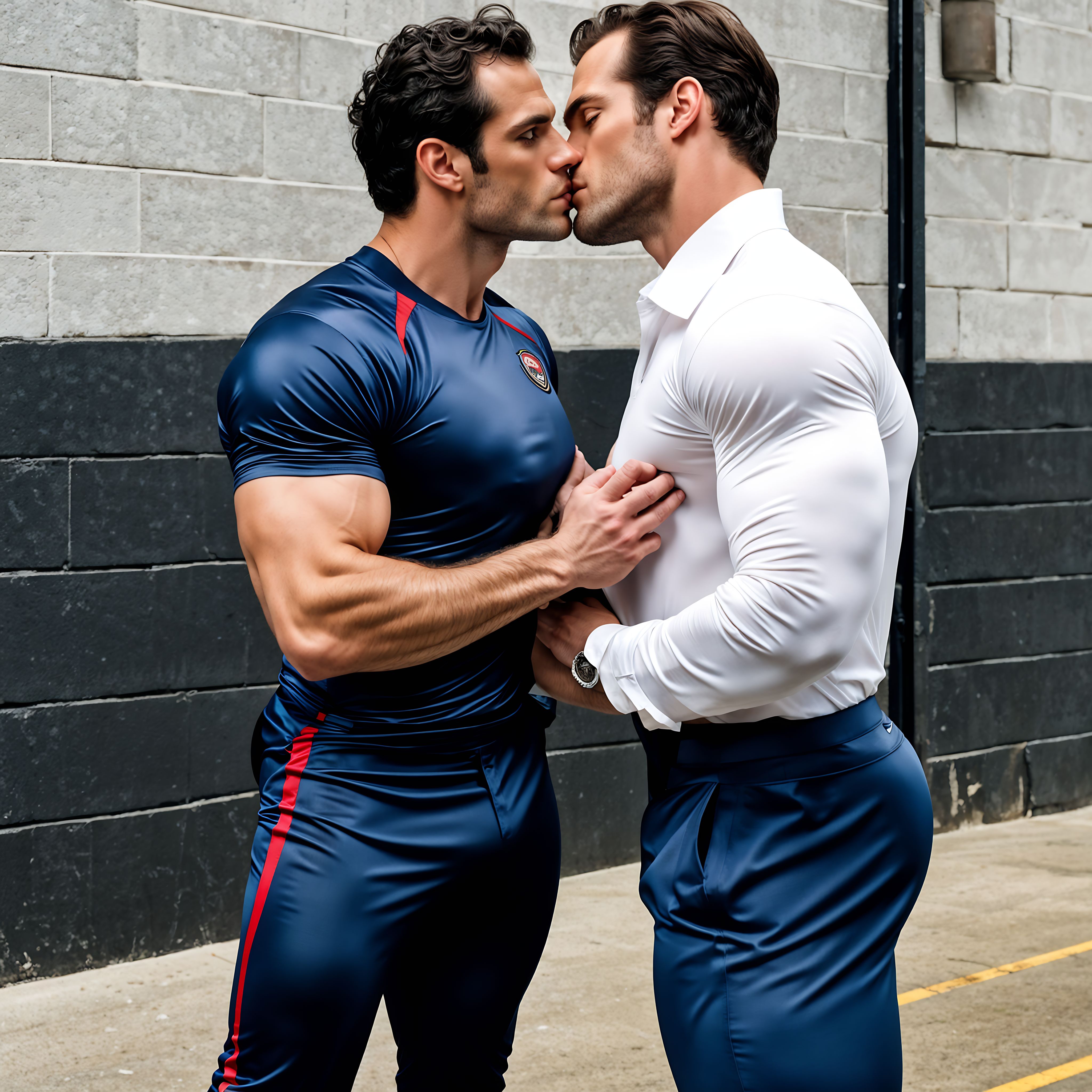 28-year-old beefy body with bulging big bulges in underwear with big bubble  butt looking passionately lips touching each other on the lips and holding  each other body tightly and close