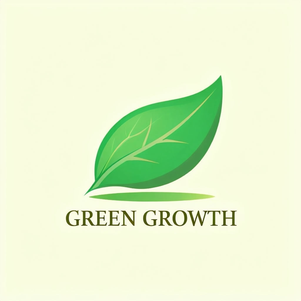 Stylish Minimalist Emerald Green Leaf Logo for Green Growth