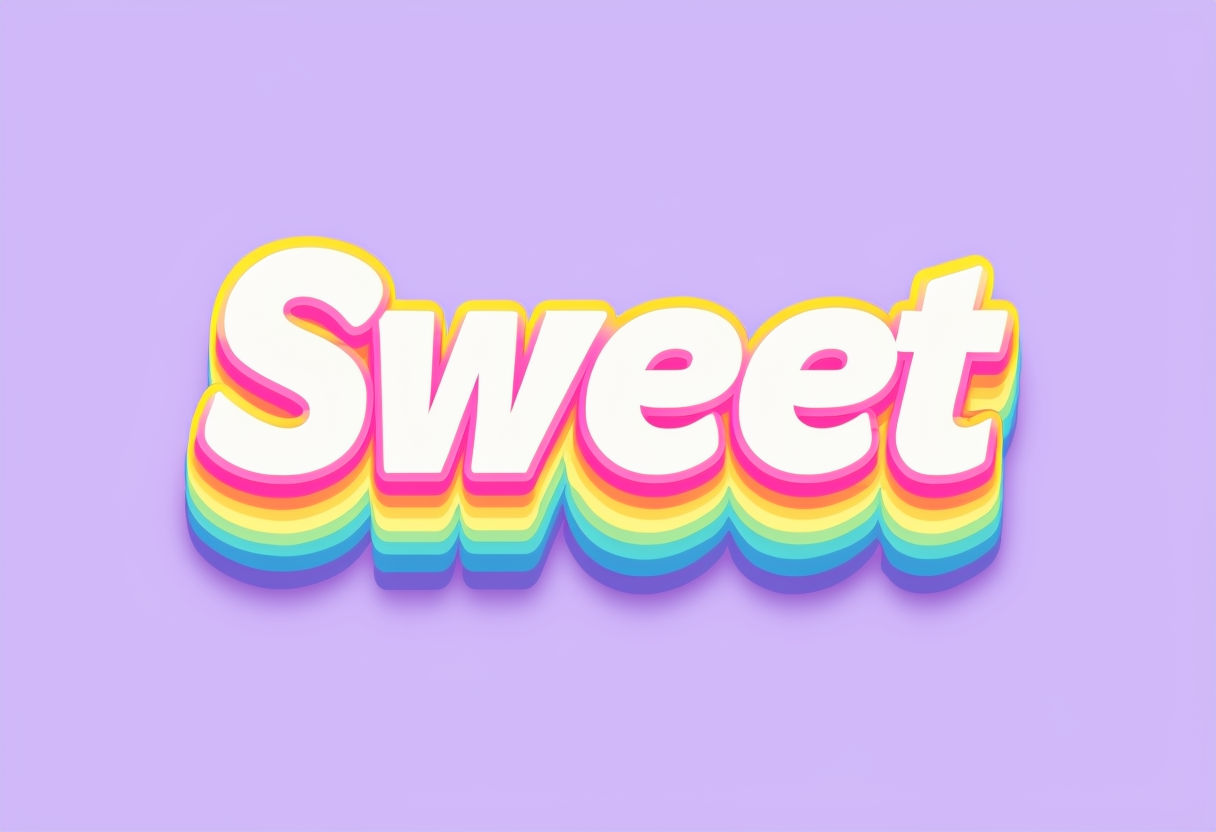 Vibrant Playful 'Sweet' Text Design with Colorful Shadows Poster