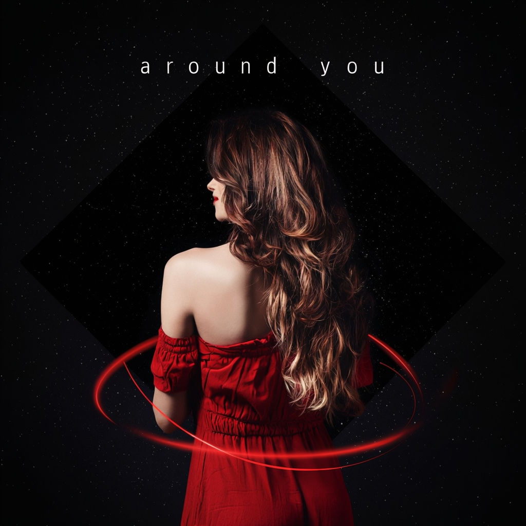 Futuristic Minimalist Album Cover for 'around you' by Attack Release Art