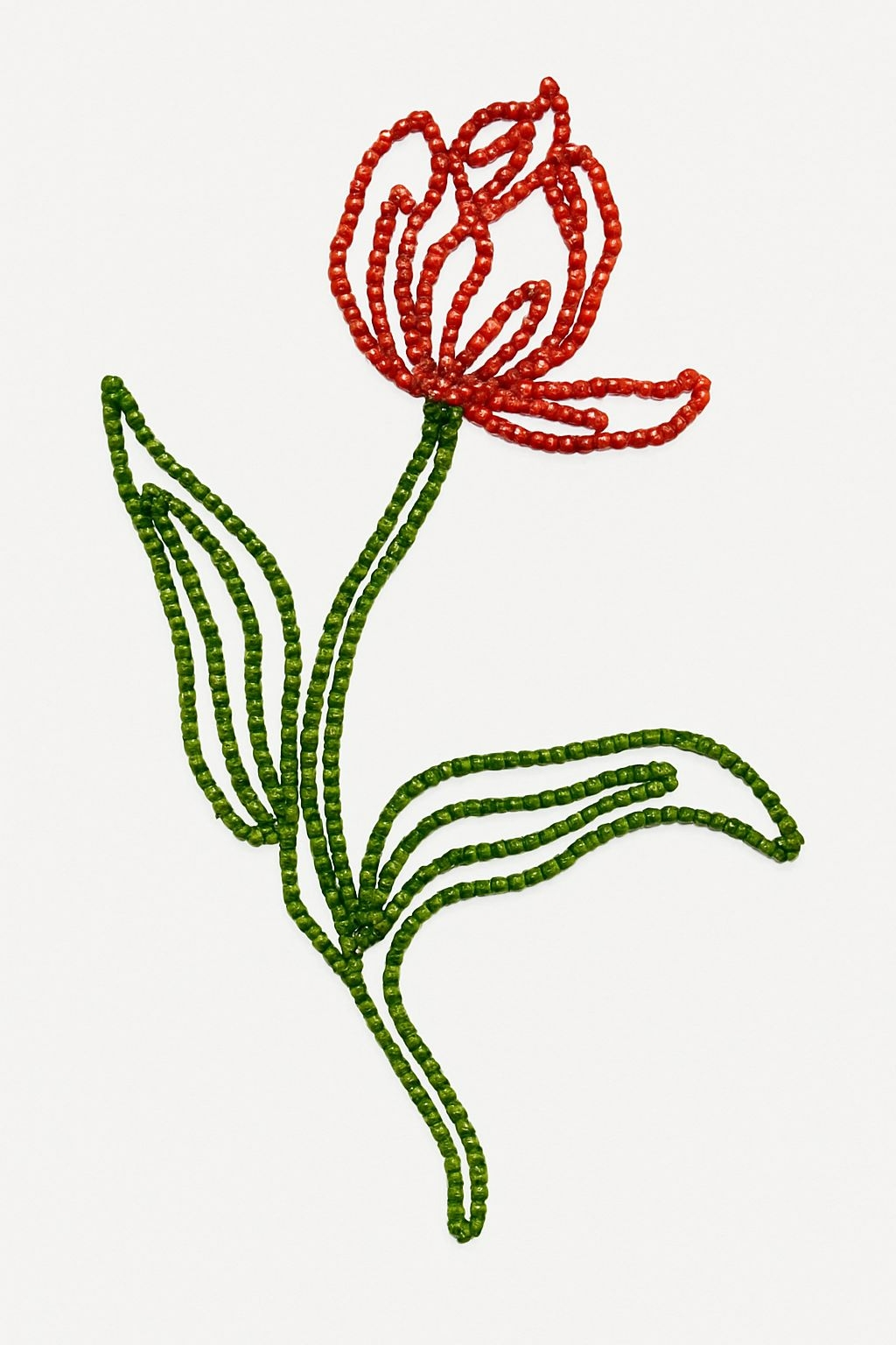 Vibrant Beaded Flower Embroidery Design T-Shirt