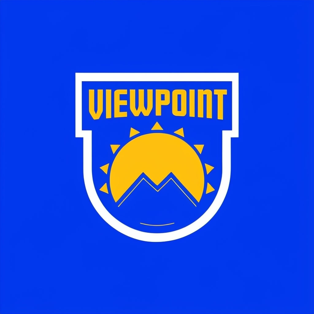 Minimalist Bold Viewpoint Logo on Electric Blue Background