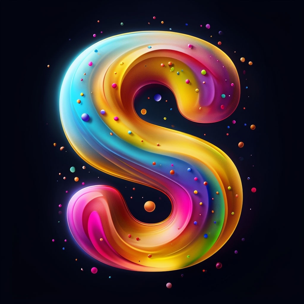 Vibrant 3D Letter 'S' with Colorful Gradients Artwork Monogram