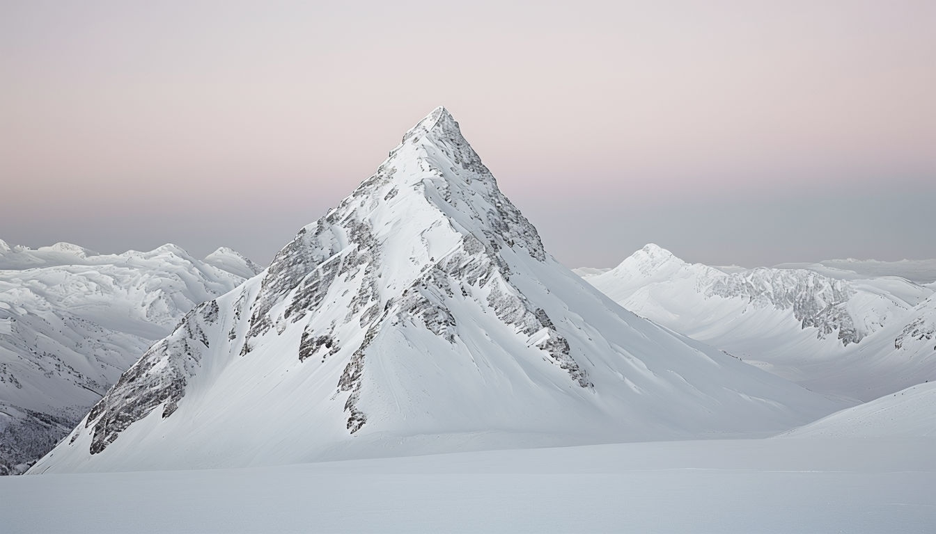Serene Snowy Mountain Landscape Photography Virtual Background
