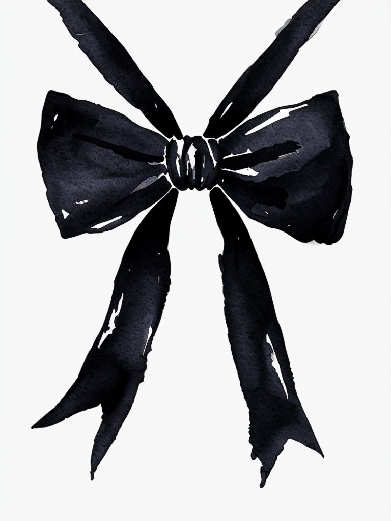 Minimalist Black Watercolor Bow Tie Digital Illustration Phone Case Cover