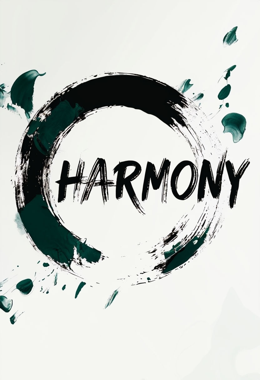 Dynamic Minimalist Harmony Enso Circle Poster