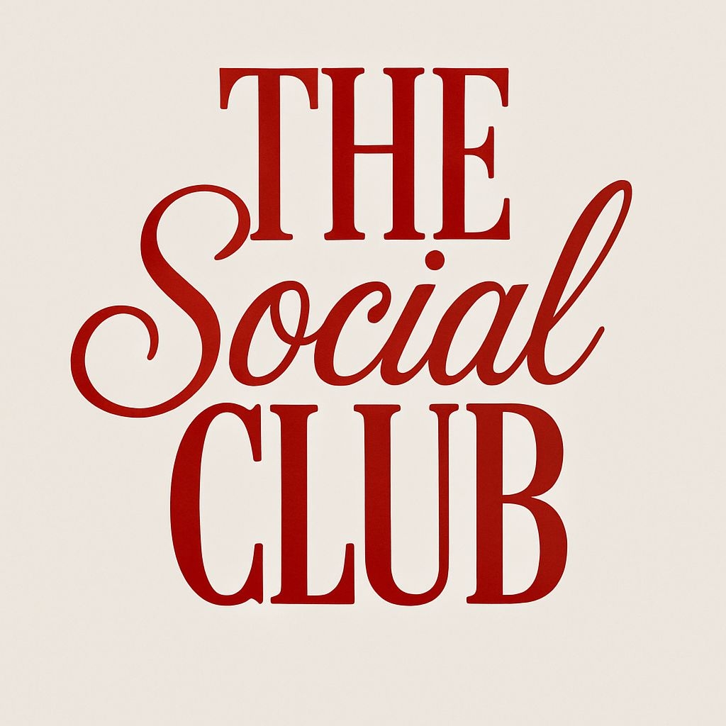 Elegant Typography The Social Club Minimalist T-Shirt