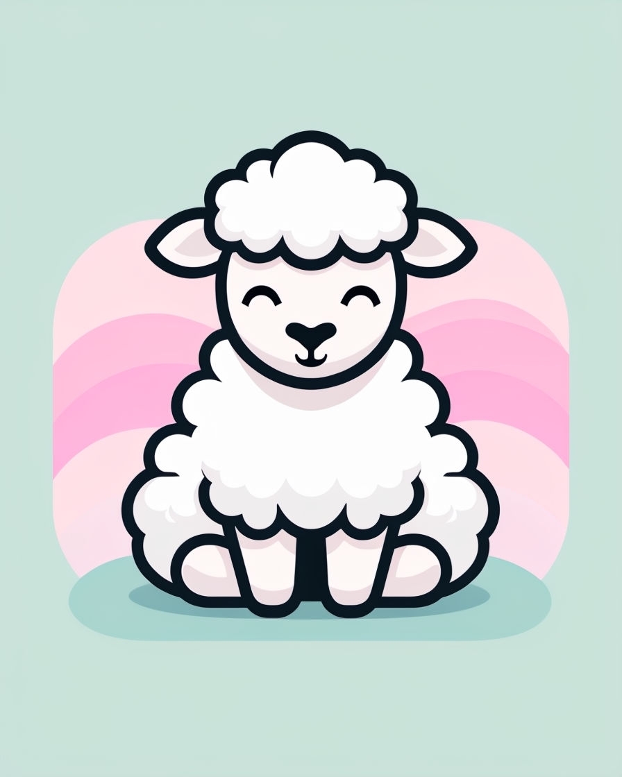 Calm Lamb with Gentle Waves Pastel Graphic T-Shirt