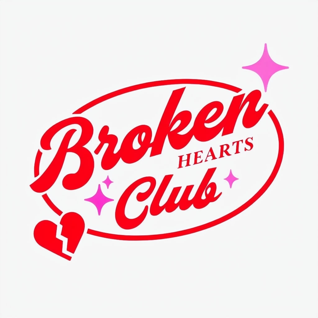 Vibrant Modern Broken Hearts Club Logo Design Mug