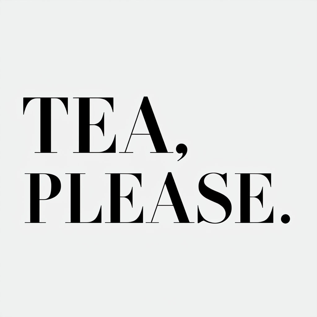 Minimalist Tea Please Typography Design for Elegant Mug