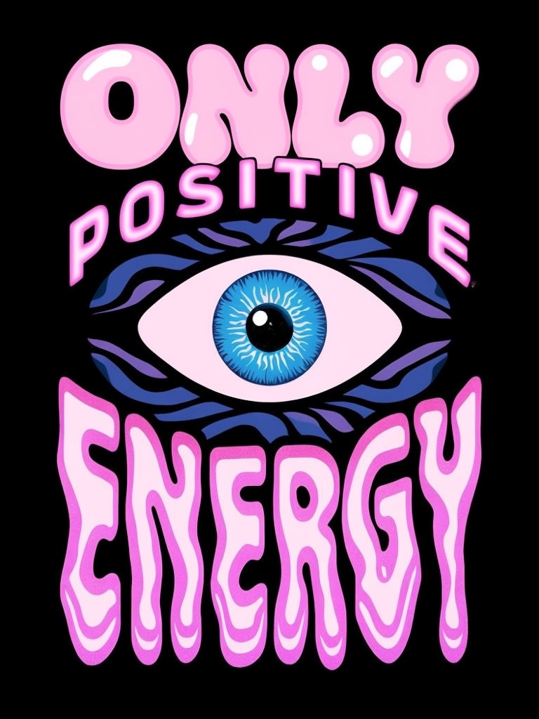 Bold Positive Energy Eye Graphic T-Shirt