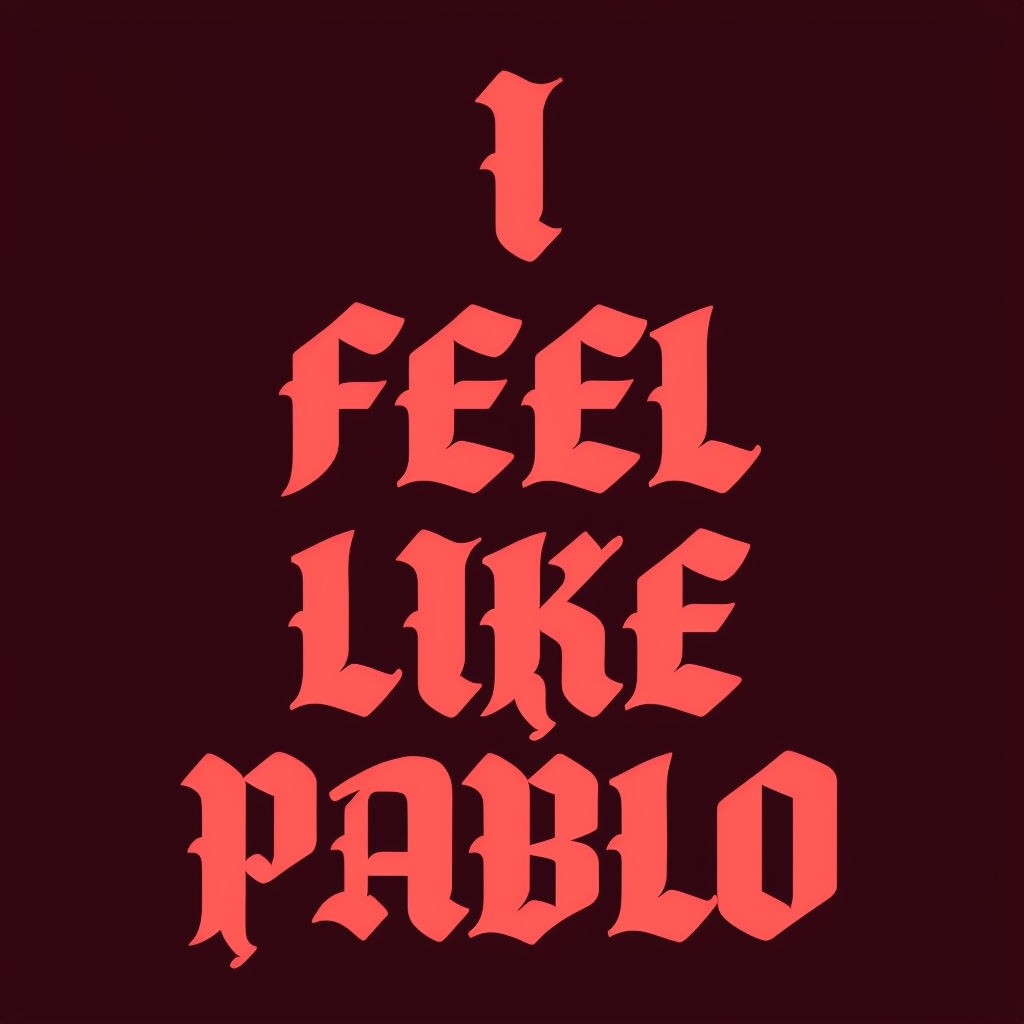 I Feel Like Pablo Bold Decorative Text T-Shirt