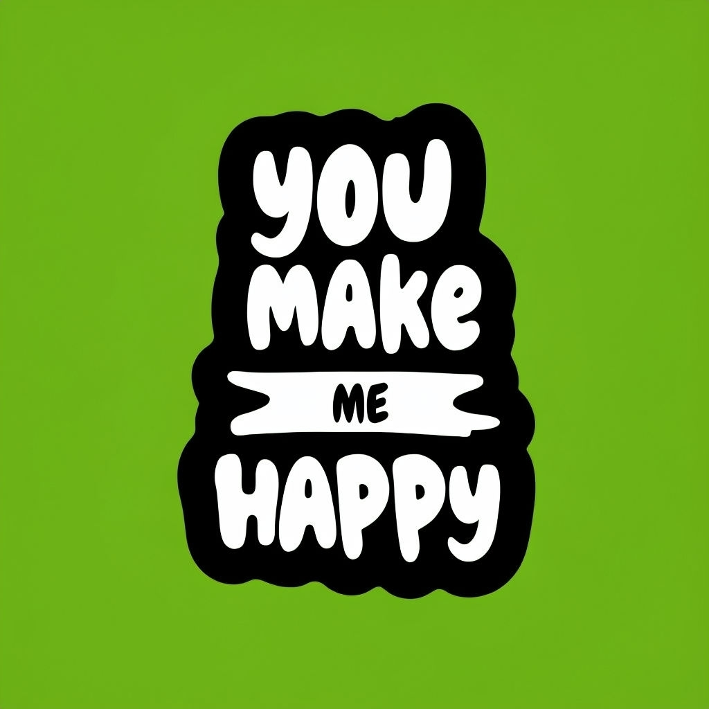 You Make Me Happy Minimalist Graphic Design T-Shirt