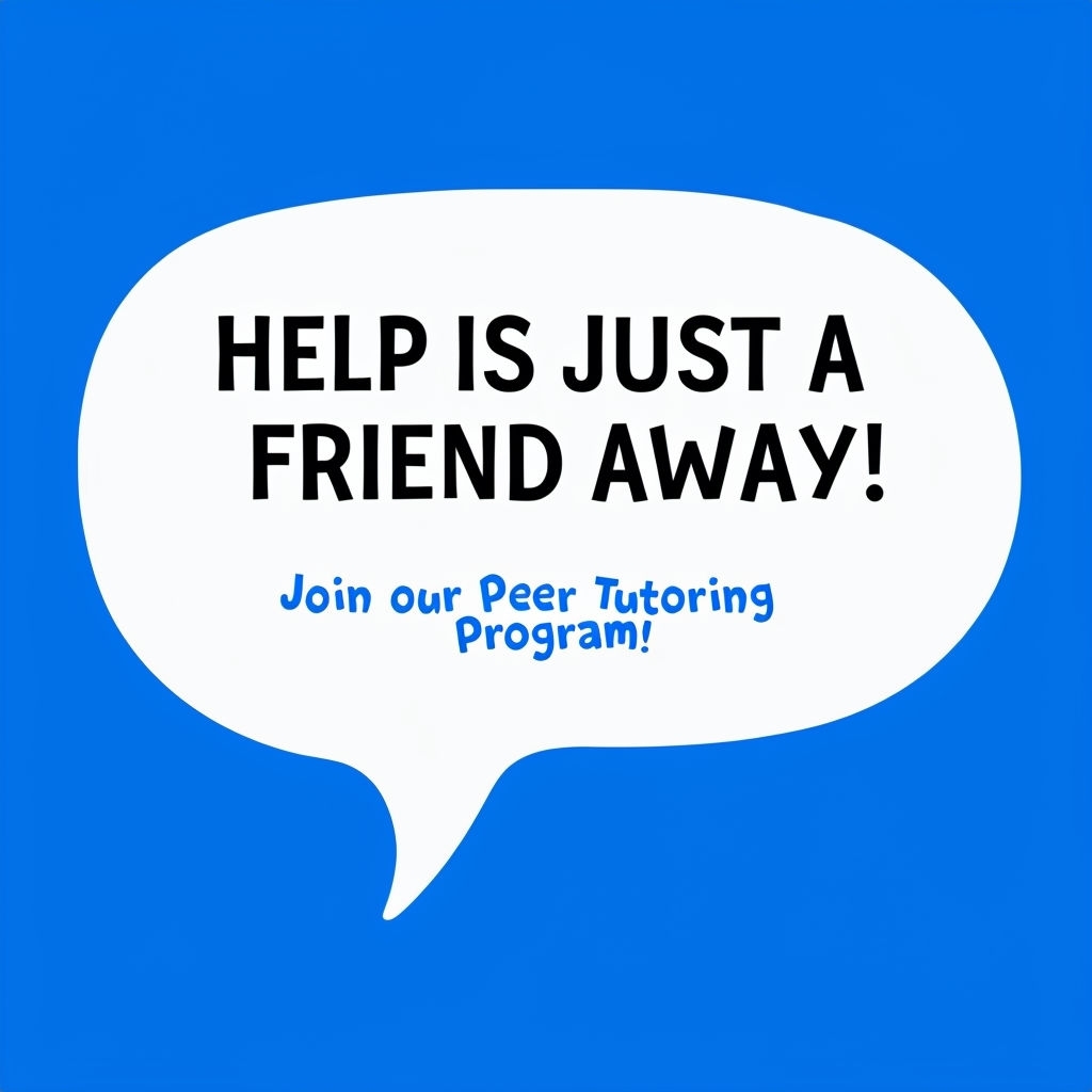 Bright Blue Speech Bubble Help is Just a Friend Away Poster