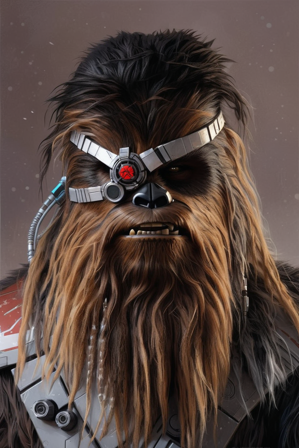 Epic sci-fi painting of a wookie cyborg by Kez - Playground