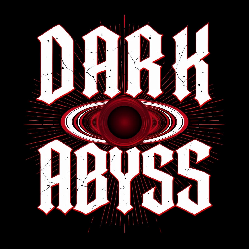 Dark Abyss Gothic Design with Cosmic Elements T-Shirt