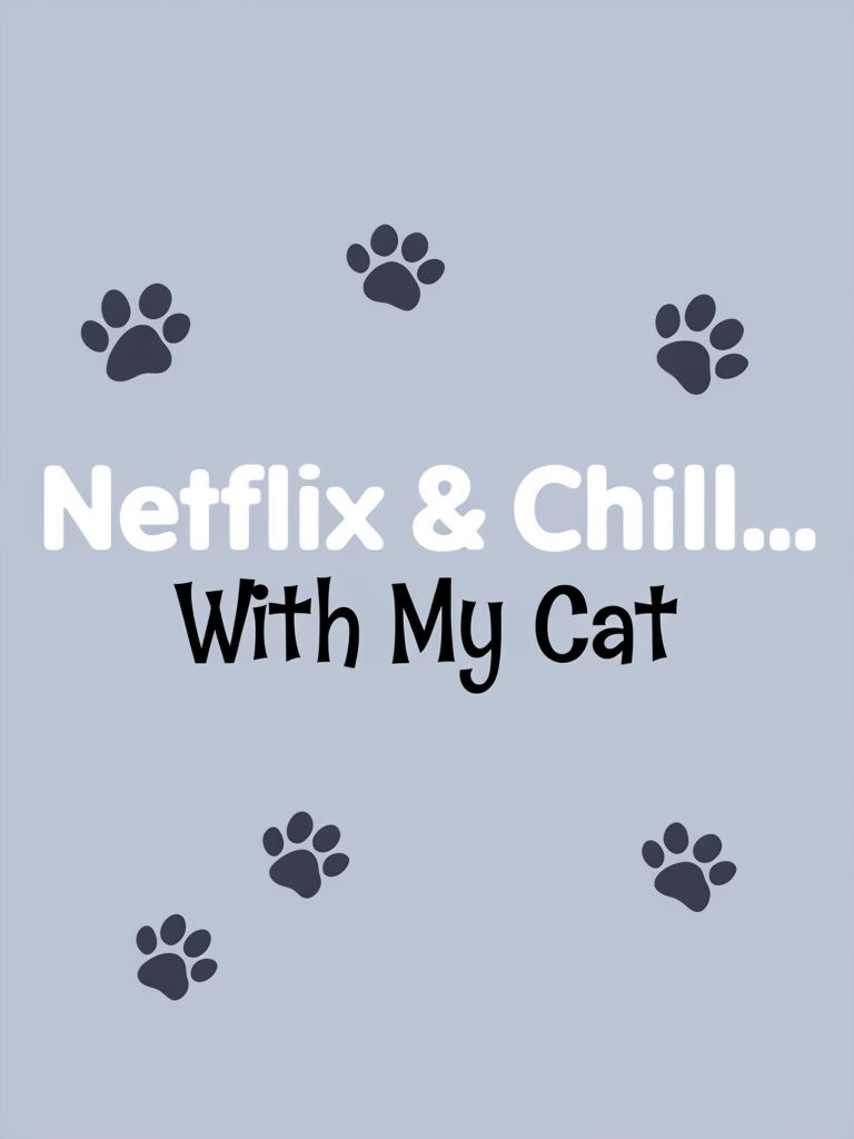 Cozy Netflix & Chill with My Cat Design T-Shirt - Playground