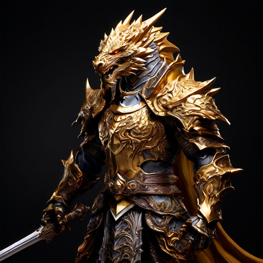 Gold dragonborn by Skaires - Playground