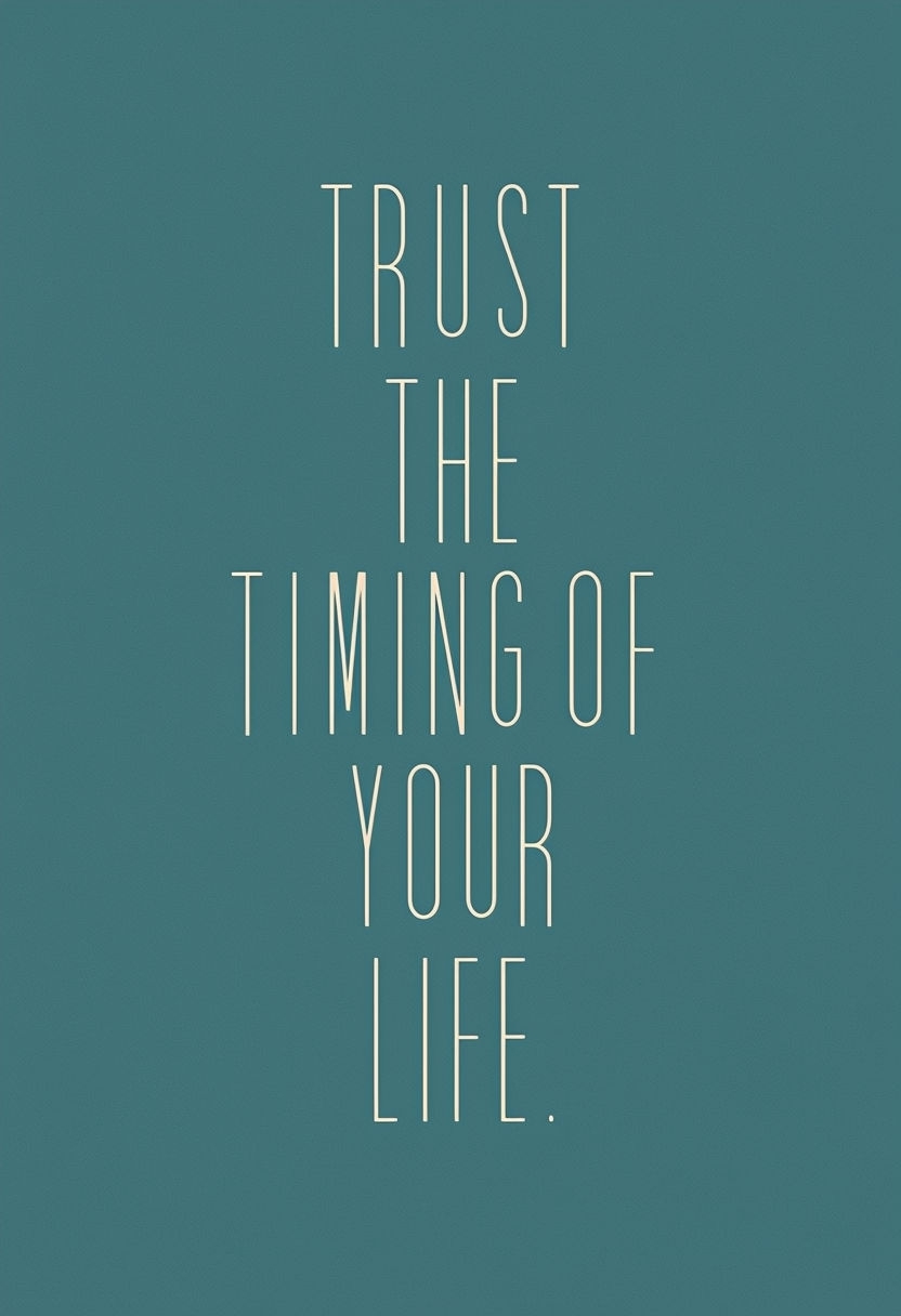 Minimalist Trust the Timing of Your Life Inspirational Poster