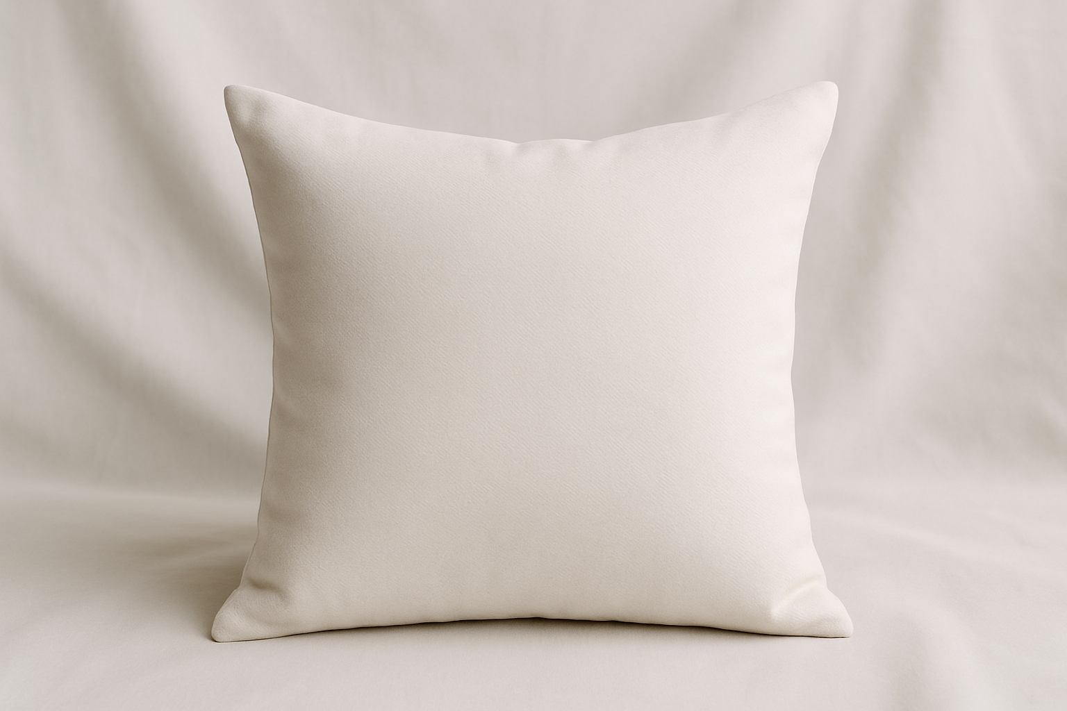 Minimalist Off-White Decorative Pillow Mockup Design