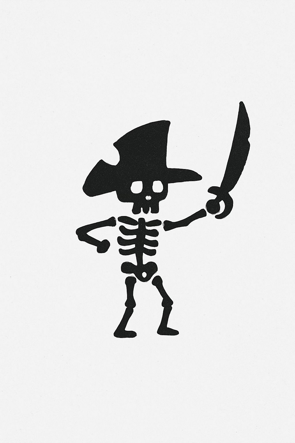 Minimalist Skeleton Pirate Illustration for T-shirt