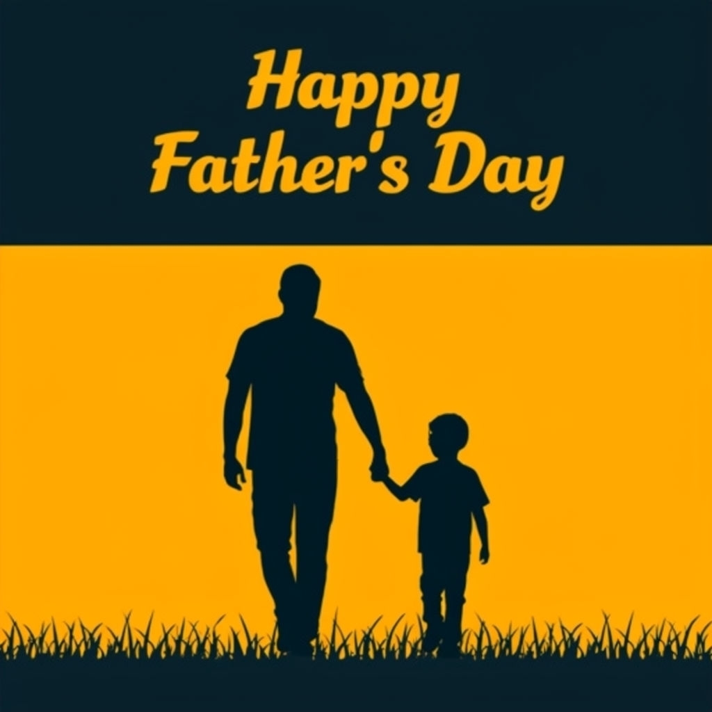 Heartwarming Father's Day Silhouettes Illustration for Celebration Social Media Post