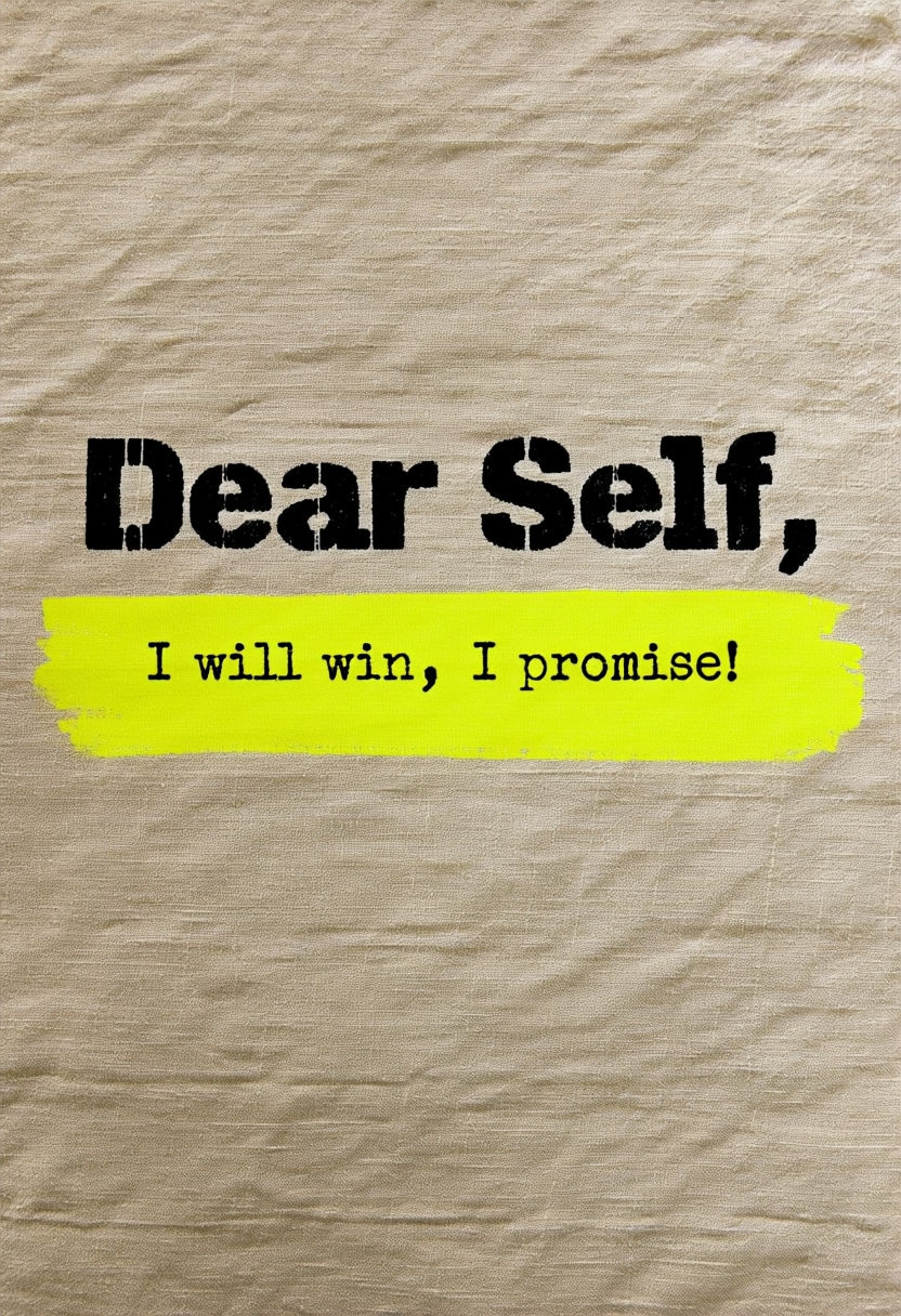 Motivational Quote on Textured Beige Fabric Social Media Post