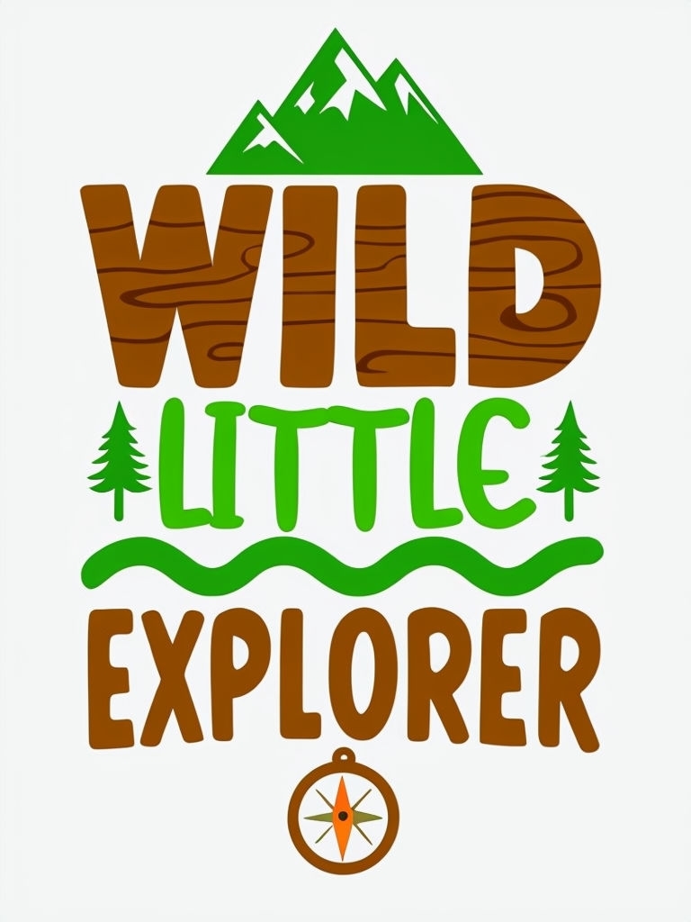 Wild Little Explorer Adventure T-Shirt Design for Kids