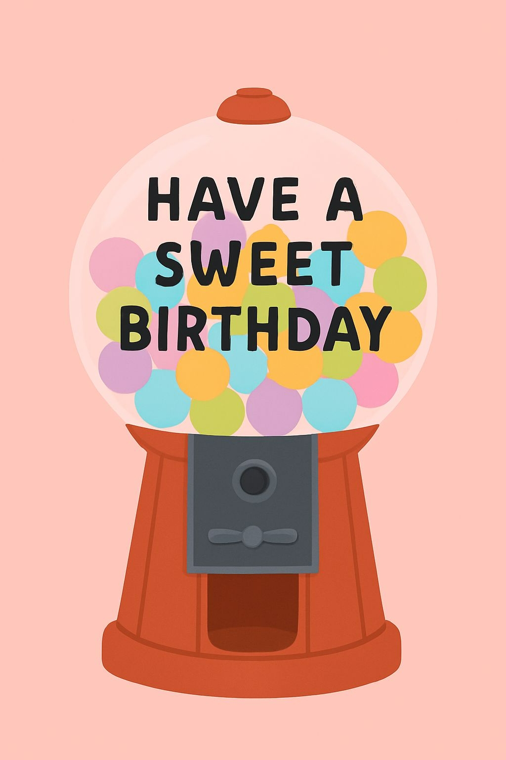 Cheerful Gumball Machine Birthday Invitation Design Sticker