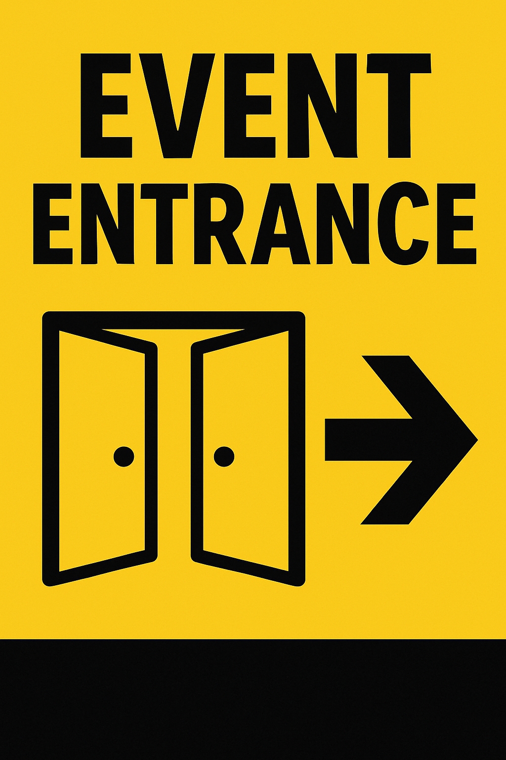 Modern Minimalist Event Entrance Sign with Open Doors Illustration Event Sign