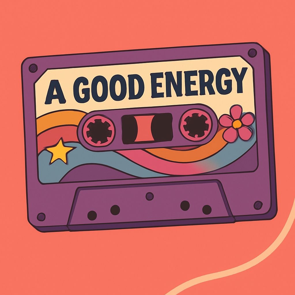 Vibrant Retro Cassette Tape Illustration with Playful Design Spotify Album Cover