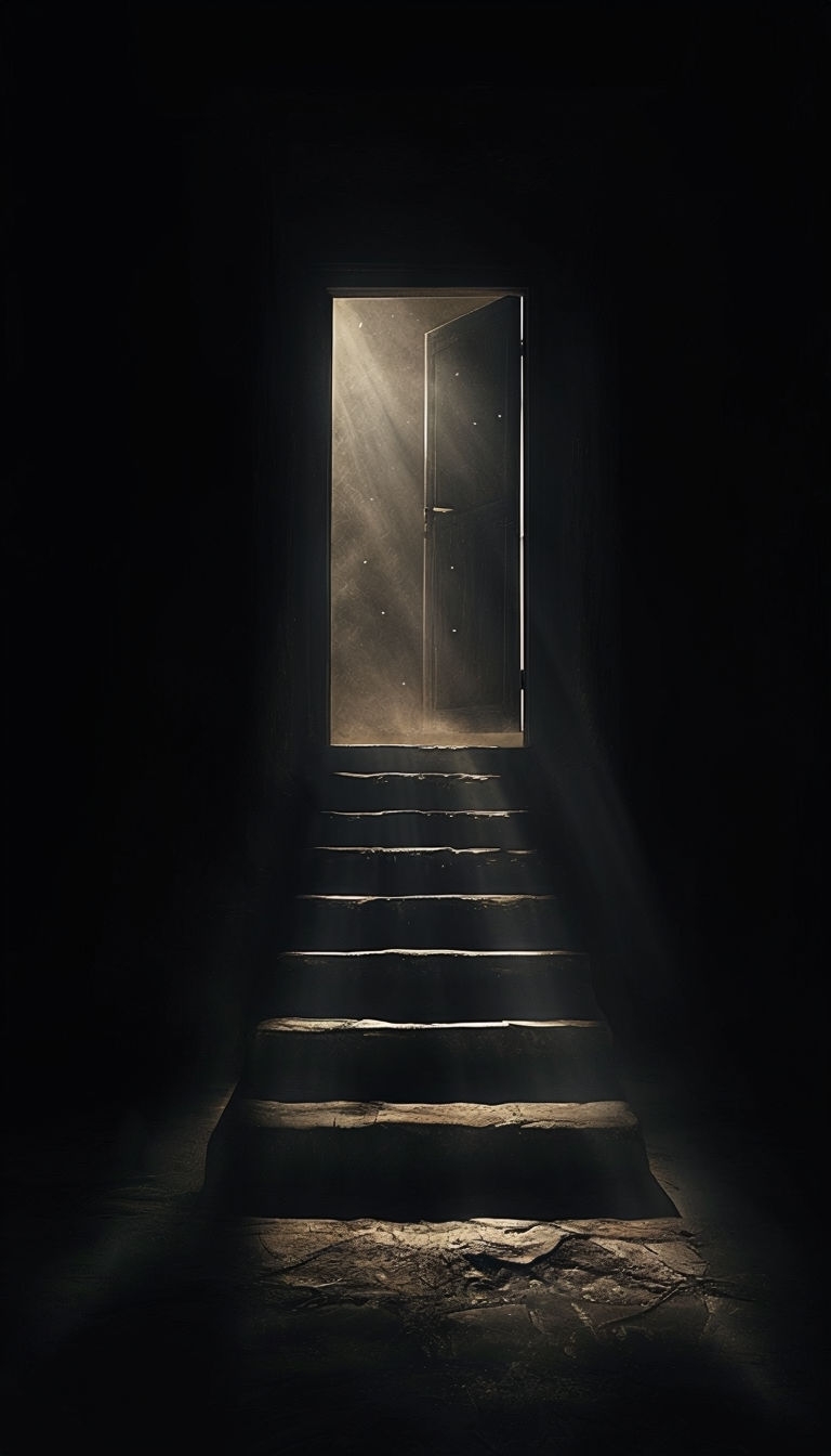 Mysterious Staircase with Glowing Door Phone Case Cover
