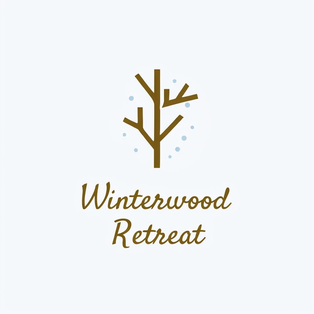 Minimalist Japandi Winterwood Retreat Logo Design for Tranquility Logo