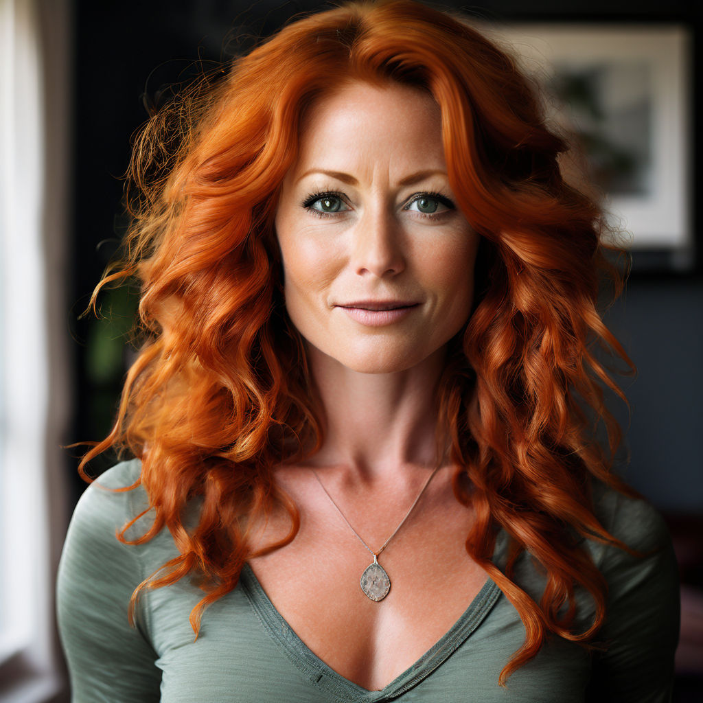 35-year-old beautiful redheaded woman