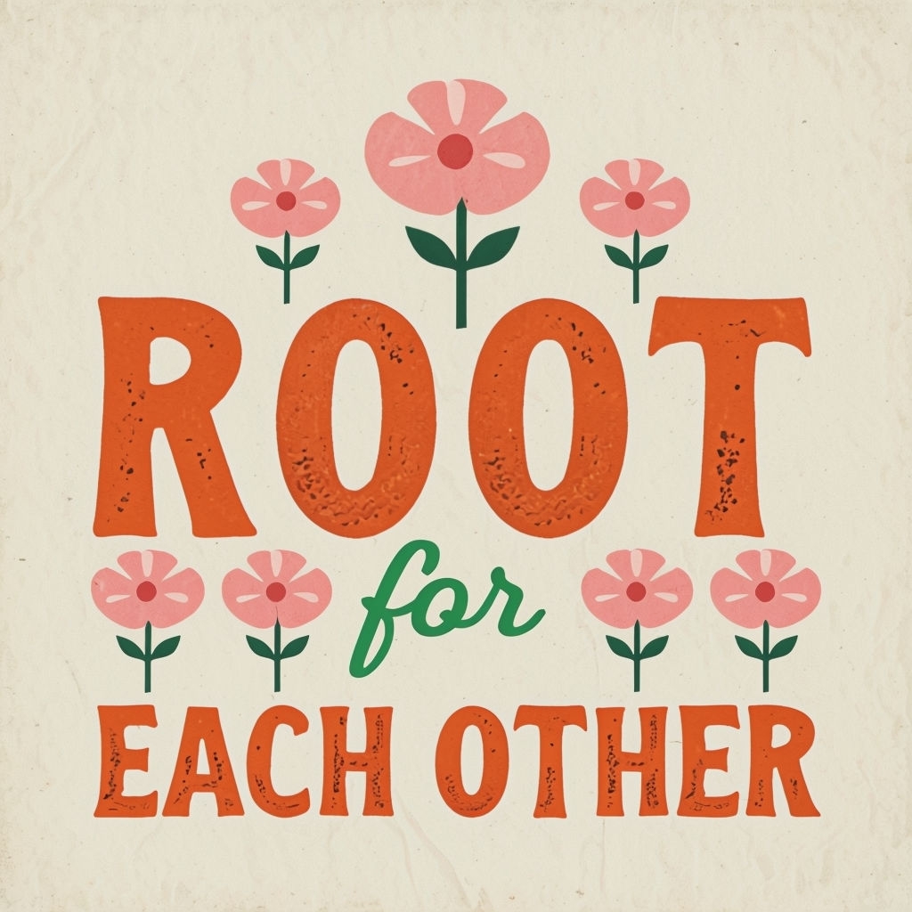 Motivational ROOT for EACH OTHER Vintage Floral Poster