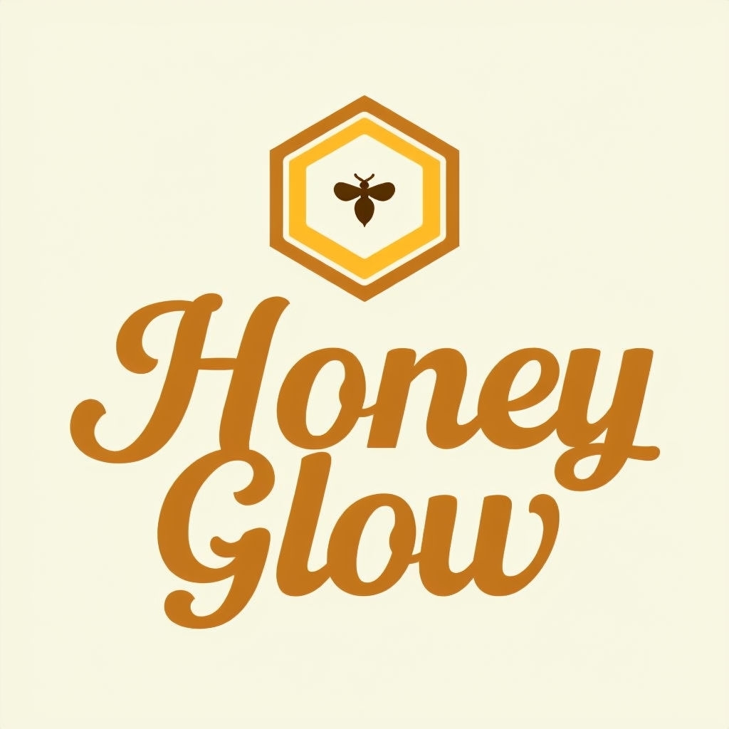 Warm Minimalist Honey Glow Logo Design with Bee Element