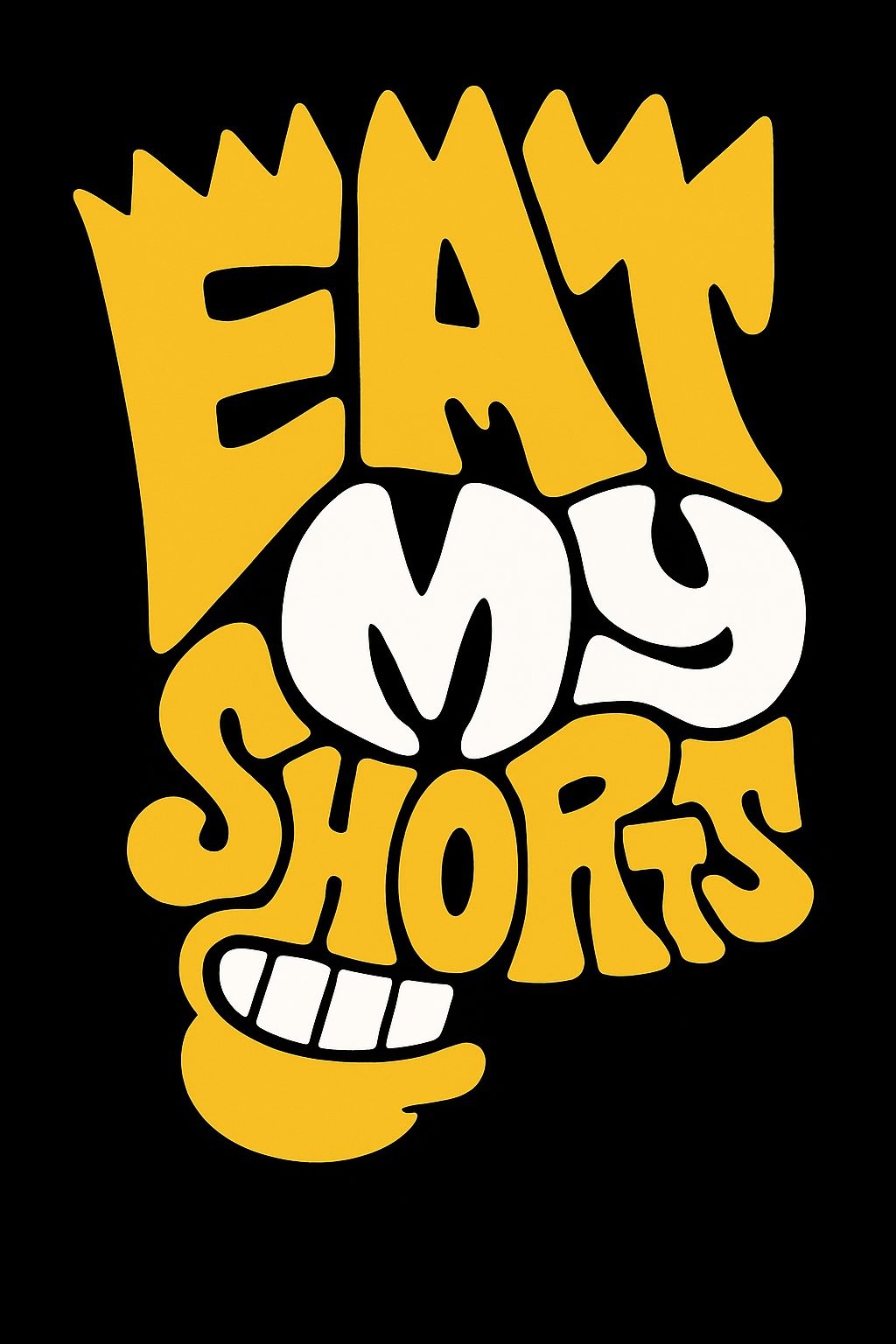 Bold Eat My Shorts Cartoon T-Shirt Design