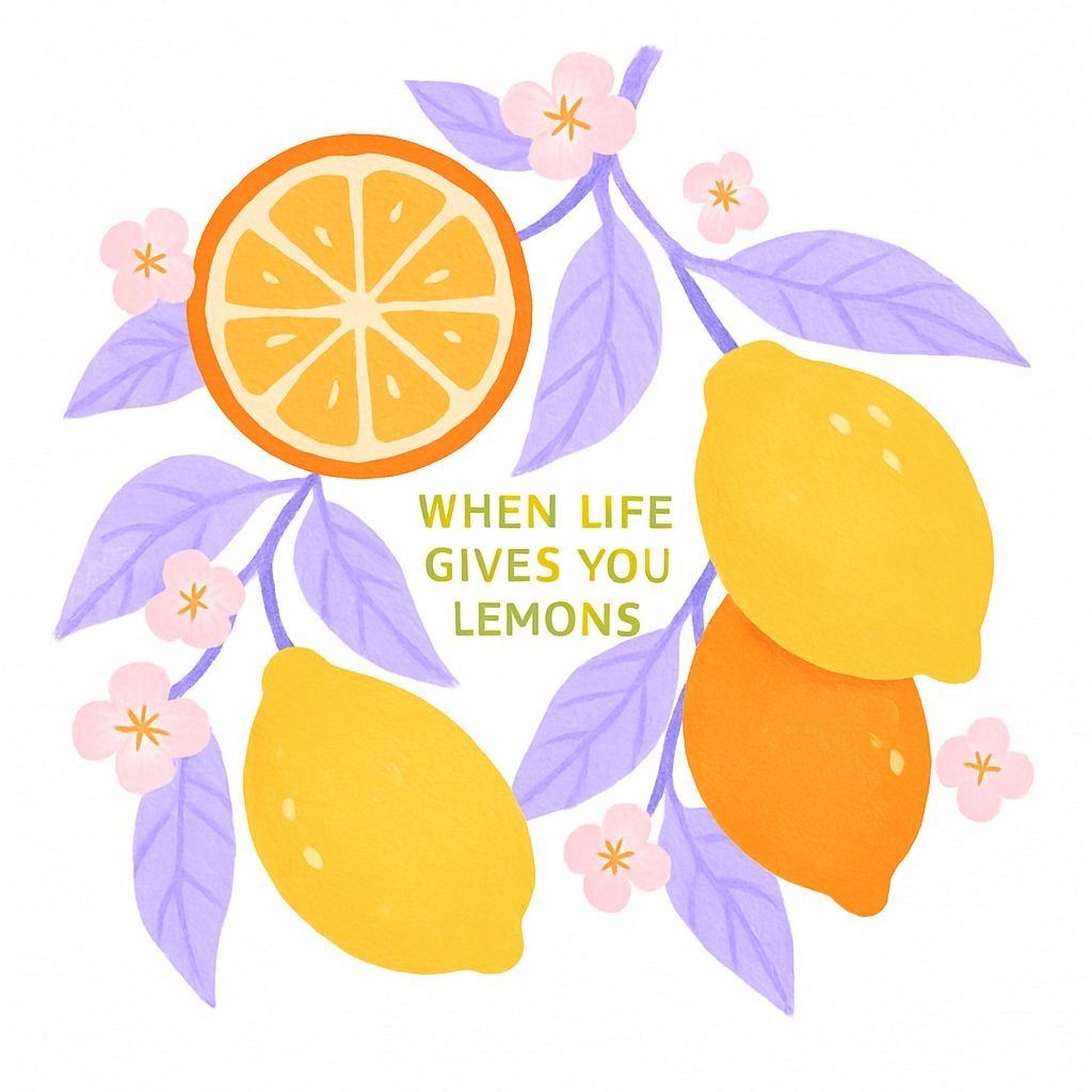 Whimsical Lemons and Lavender Floral Design Mug