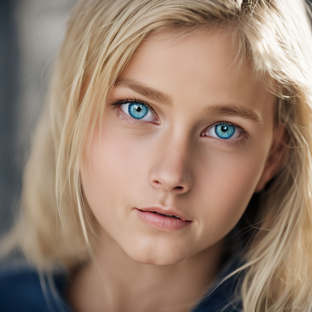 blond girl with blue eyes