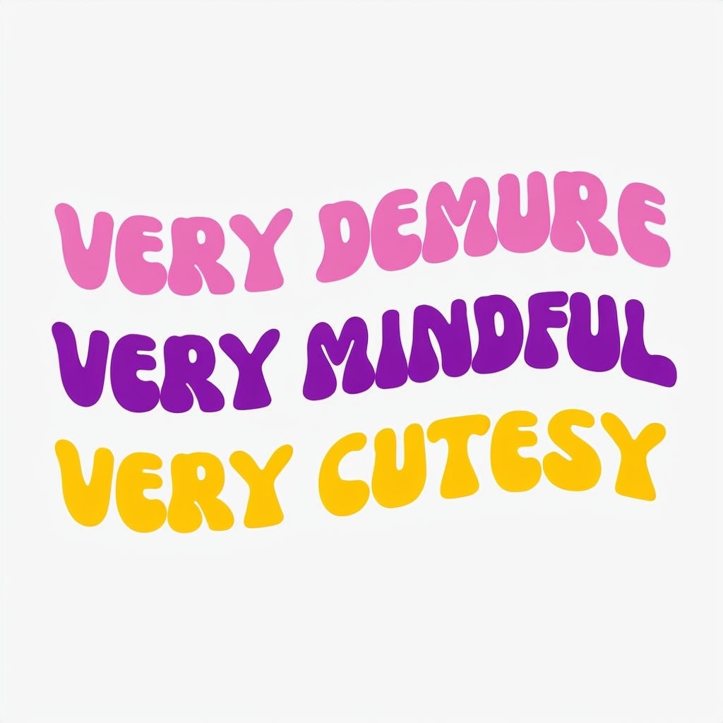 Playful Very Demure Very Mindful Very Cutesy Text T-Shirt