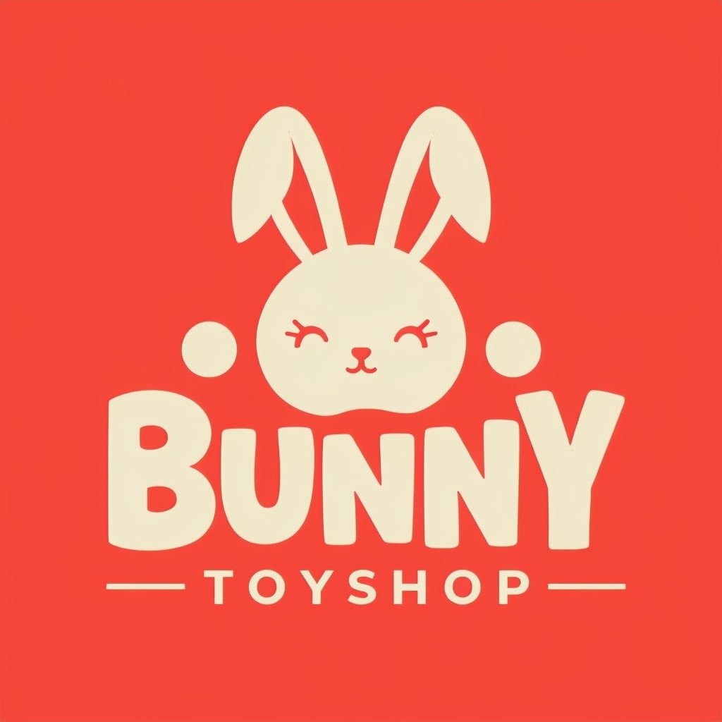 Playful Cream Bunny Minimalist Logo for Toyshop Brand