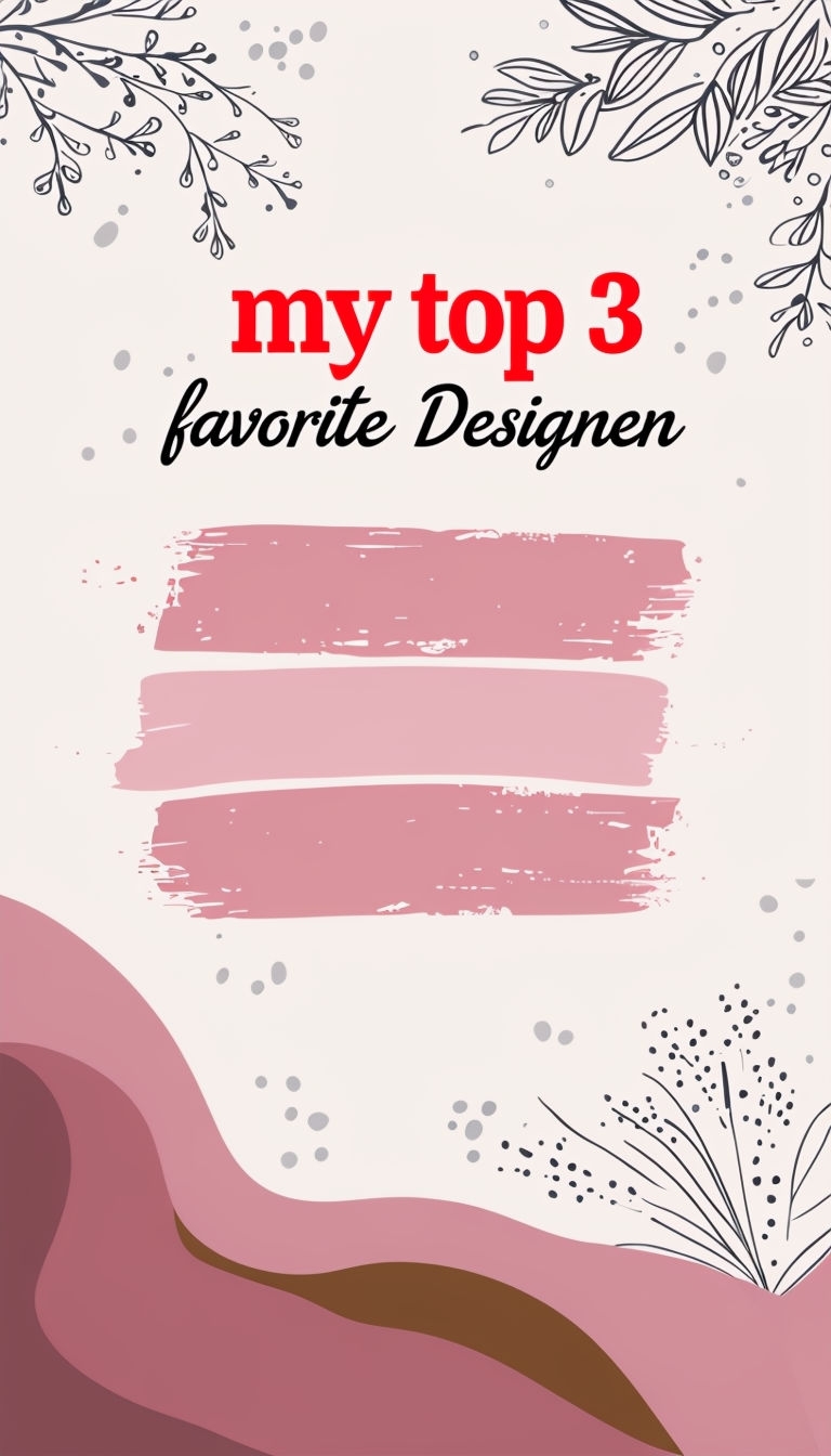 Elegant Minimalist Top 3 Favorite Designen Graphic Cover Social Media Post
