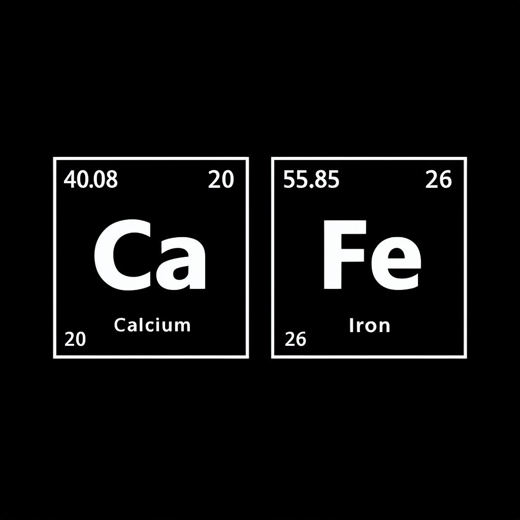Minimalist Calcium and Iron Elements Graphic Mug
