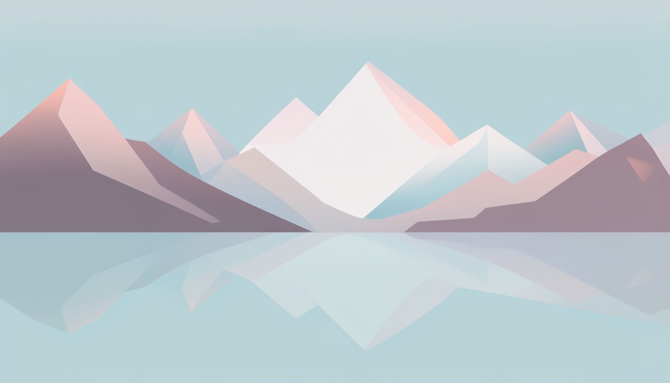 Stylized Pastel Mountain Range Minimalist Mobile Wallpaper