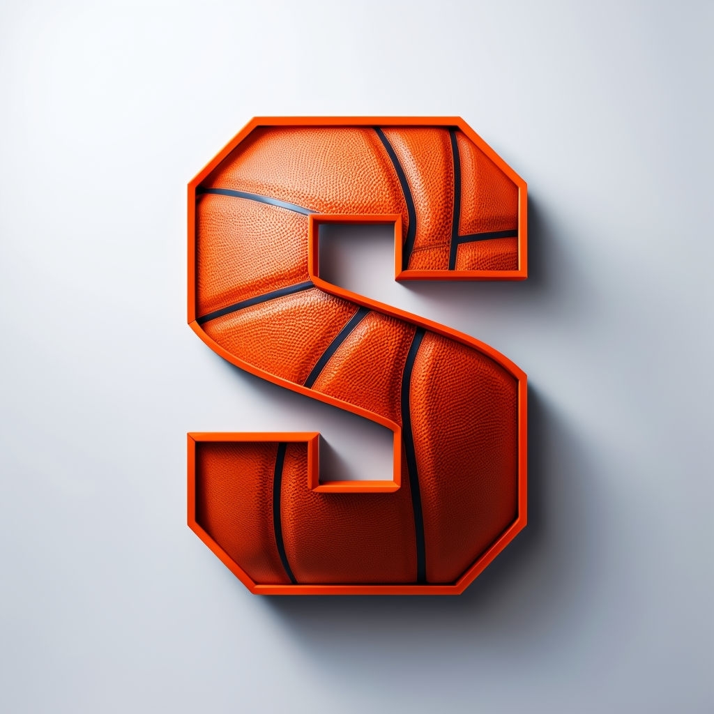 Photorealistic Basketball Letter S Monogram Design
