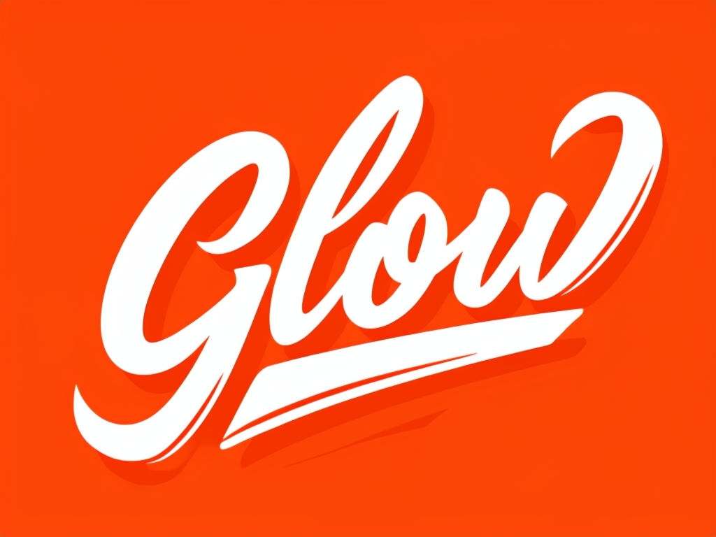 Bold Glow Typography Design on Vibrant Orange Background T-Shirt