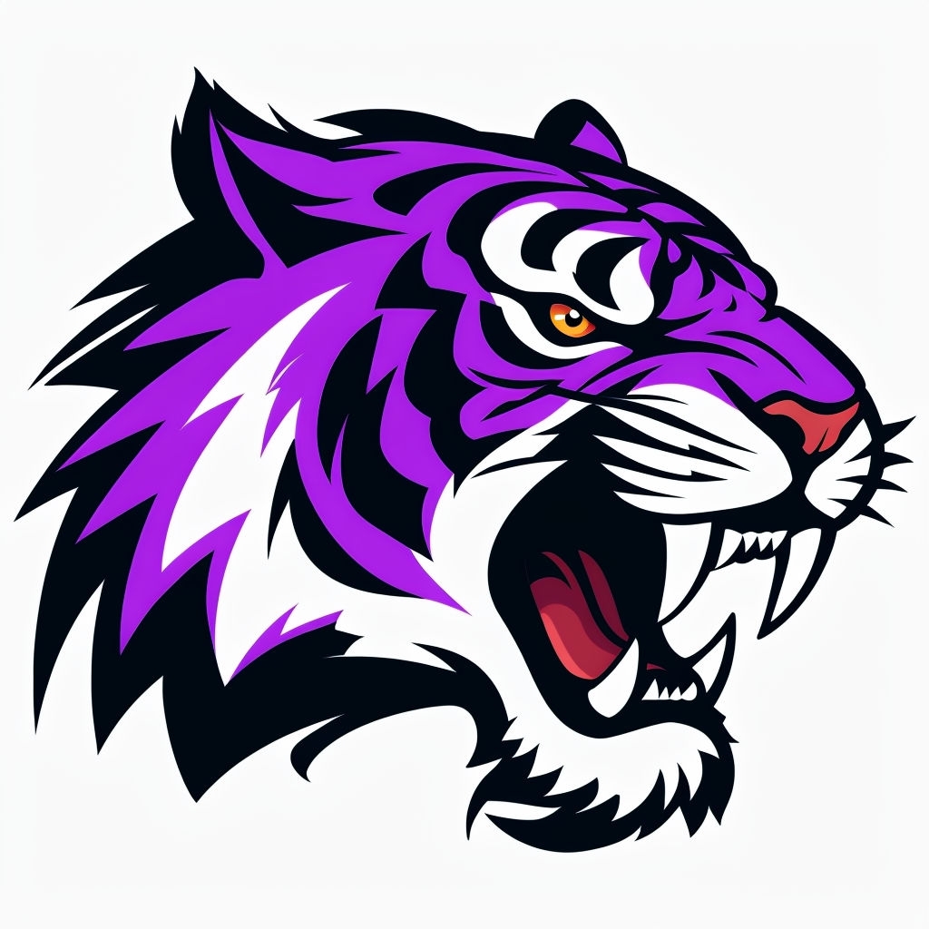 Vibrant Cartoon Tiger Head Illustration for Bold Hat Design
