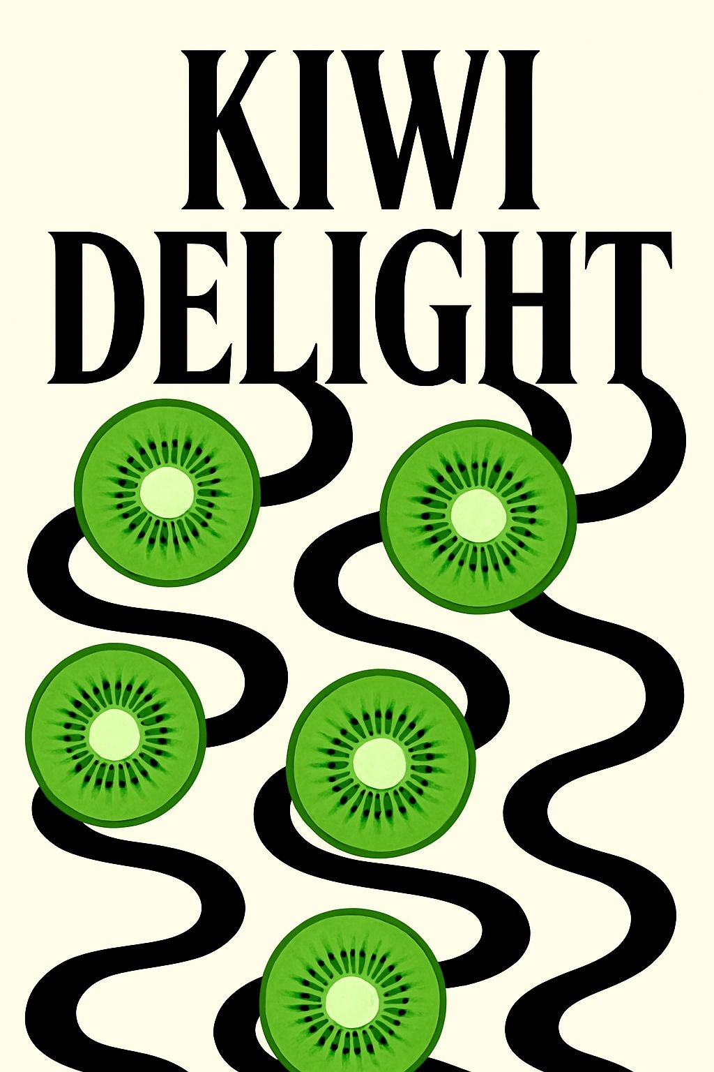 Modern Kiwi Delight Graphic Design Poster with Bold Text